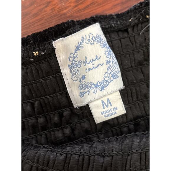 Blue Rain Black Velvet Stars Mini Skirt Size M Celestial Whimsigoth Fairy Grunge - Picture 4 of 6